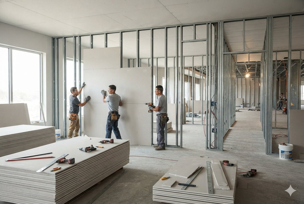 Drywall Partition Takeoff — CSI Division 09 construction takeoff sample